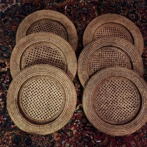Woven Paper Plate Holders Chargers Set 6